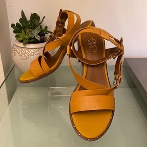 Authentic Franco Sarto Mustard Block Heel